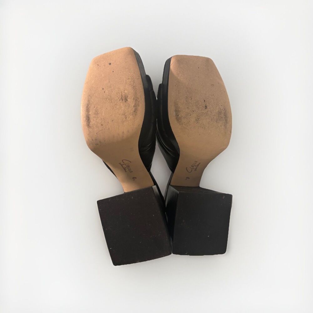 Circus by Sam Edelman Black Marlie Platform Chunky Heels Sandals Sz 9.5 Retro - Picture 10 of 12